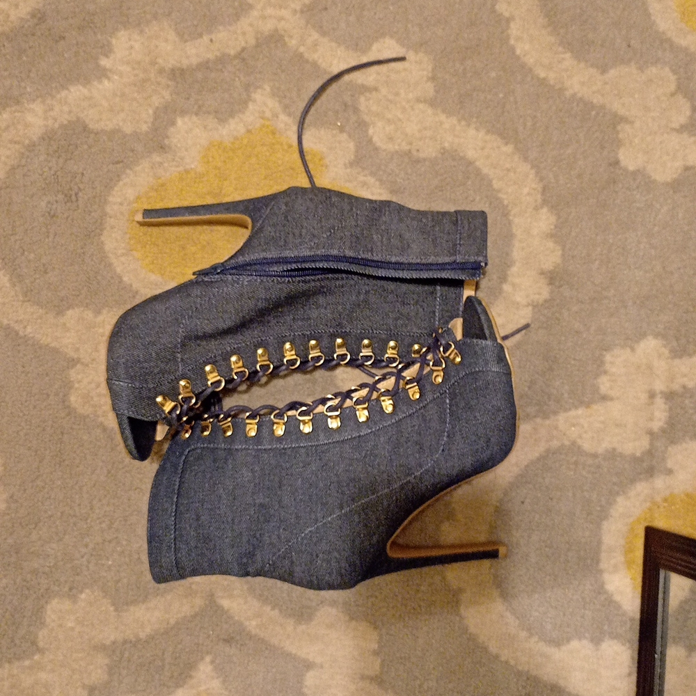 Denim heels